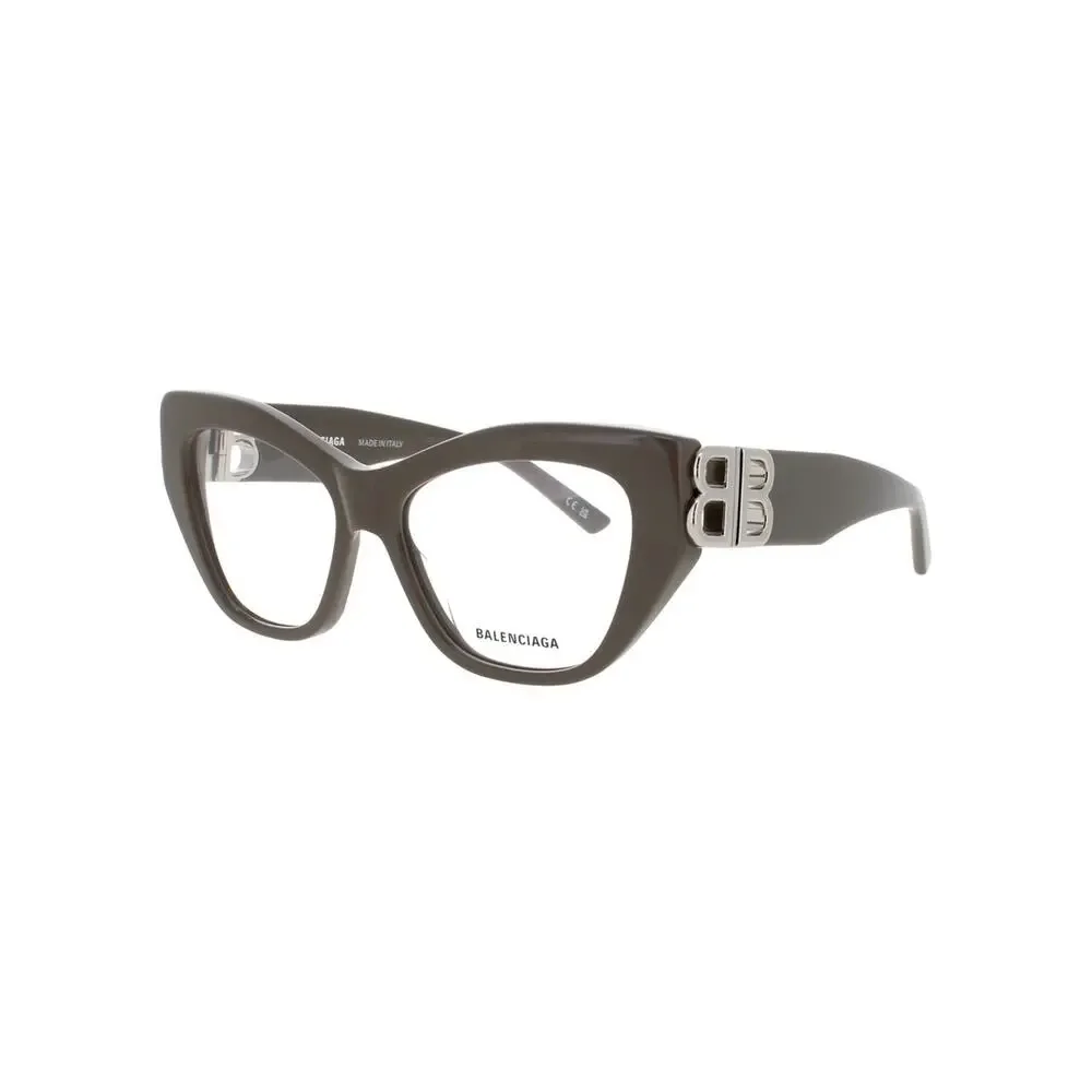 NEW!!! Balenciaga BB0312O 005 Gray Cat-Eye Glasses with Silver BB Logo Authentic